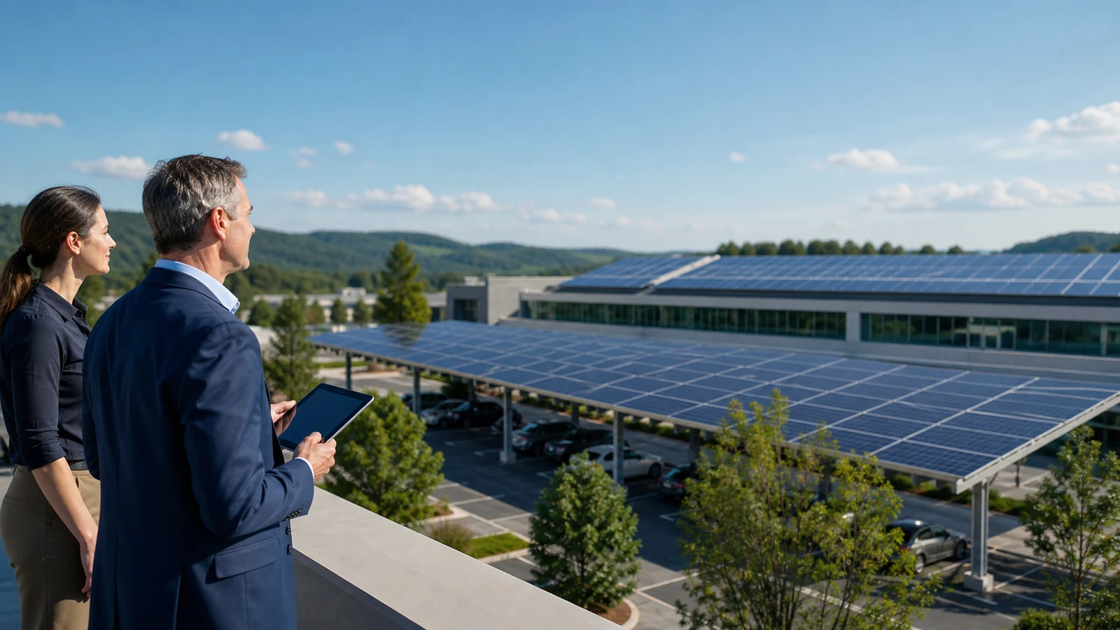 Client viewing the solar infrastructure transferred at completion